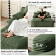 thumbnail image 5 of 67'' Oversized Chaise Lounge Chair, Cloud Plush Corduroy Sofa Bed for Living Room, Modern Deep Seat Sleeper Couch with Back Cushion, No Assembly Required, (Sage Green), 5 of 15