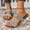 Light Brown, variant on Women's Open Toe Flat Sandals Rhinestone Glitter On Casual Fashion Slip-on Slippers Quick Drying Indoor & Outdoor Slides Gold