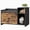 Black, variant on Cat Litter Box Enclosure with Scratch Pad, Farmhouse Style Wooden Storage Cabinet Indoor Cat House for Living Room or Bedroom Use