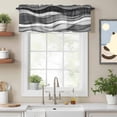 thumbnail image 3 of Rod Pocket Window Valances Gray Gradient Abstract Geometric Short Kitchen Curtains Water Ripples Window Treatment Drapes for Bedroom Bathroom Living Room 56x16In,1 Panel, 3 of 9