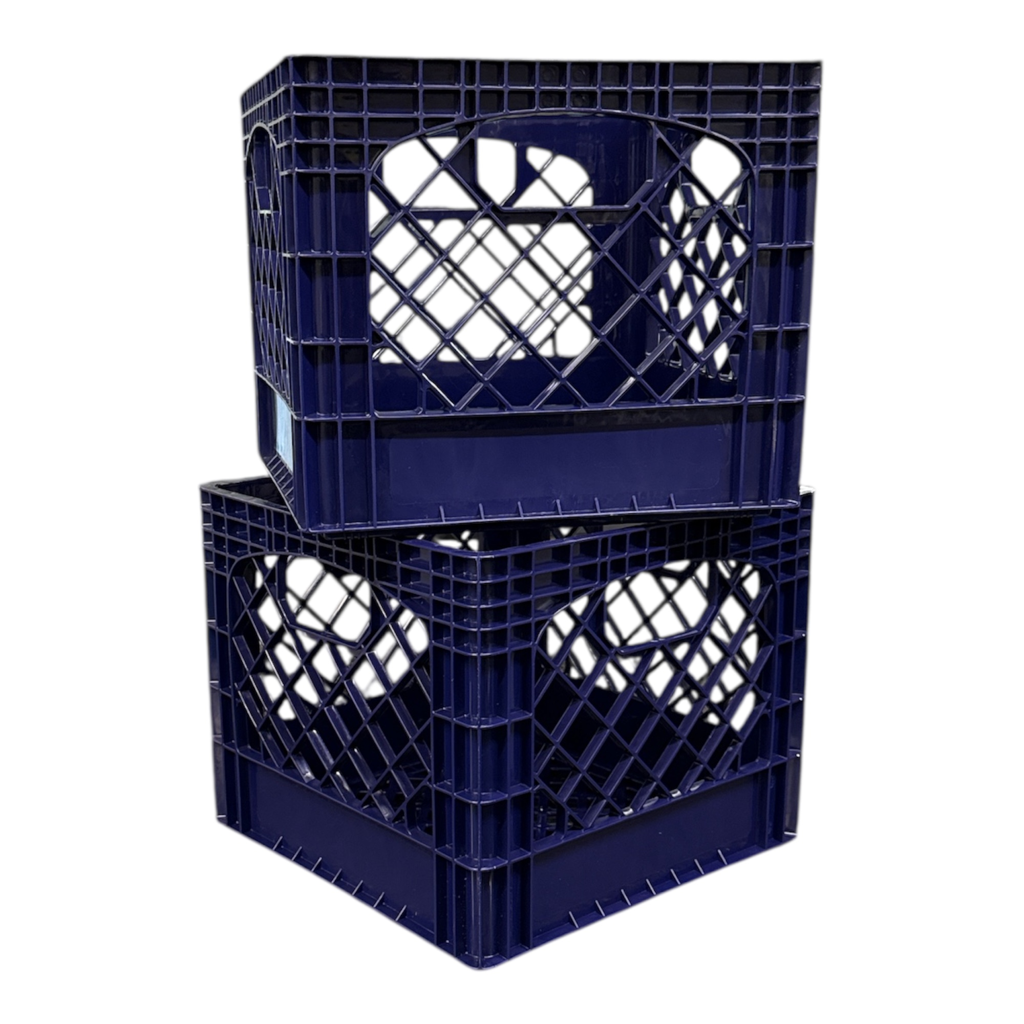 (2 pack) Juggernaut Storage 16QT Heavy-Duty Plastic Square Milk Crate Purple
