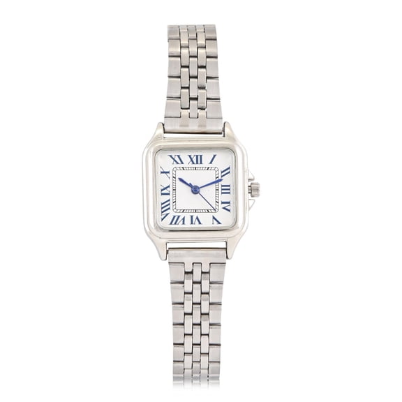 No Boundaries Adult Female Silvertone Square Case Watch with Matching Link Bracelet.