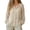 Beige, variant on Women Summer Solid Thin Balloon Sleeve Retro Vacation Style Cotton Linen Sun Blouse Top