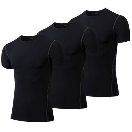 YUSHOW 3 Pack Boys Compression Shirts Kids Quick Dry Sports Undershirts Short Sleeve Base Layer Tee Tops