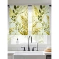 thumbnail image 2 of Sage Green Leaves Sheer Curtains 54 Inch Length 2 Panels Set Window Treatments, Summer Botanical Farmhouse Watercolor Leaf Rod Pocket Semi Curtains for Living Room/Bedroom/Kitchen, 104"W x 54"L, 2 of 7