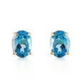 thumbnail image 2 of Galaxy Gold 14K Rose Gold Oval-Shaped Blue Topaz Stud Earrings, 2 of 3