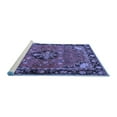 thumbnail image 2 of Ahgly Company Machine Washable Indoor Square Persian Blue Traditional Area Rugs, 4' Square, 2 of 4