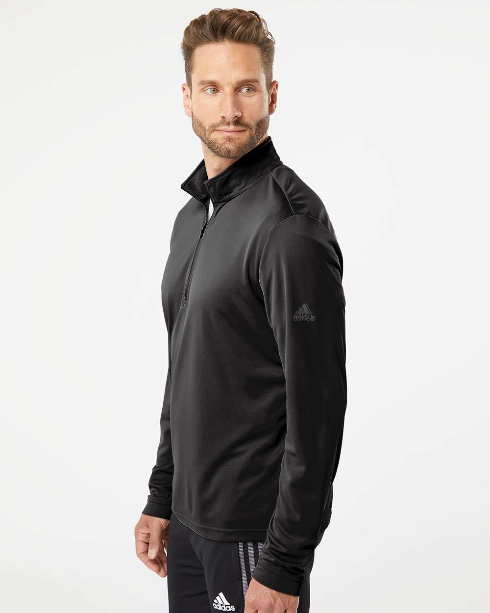 Adidas Mens Lightweight Quarter-Zip Pullover, XL, White