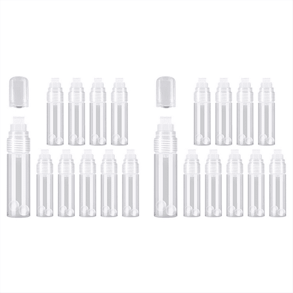 20 Pack Refillable Acrylic Paint Markers 15mm Empty Clear White Marker Pens for Rock Painting Wood