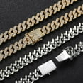 thumbnail image 3 of Width 12MM Iced Out Miami Cuban Link Chain for Men, 16-24 Inch Sparkling Mens Chain Necklace, Solid Thick Big Hip Hop Cuban Link Chains, Gift Box Included, 3 of 8