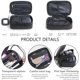 thumbnail image 3 of Bolsa de maquillaje pequeña, bolsa de cosméticos para mujer, organizador de maquillaje de viaje de 2 capas, bolso de mano negro, bolsa de mano, capacidad compacta para uso diario, soporte, 3 of 5