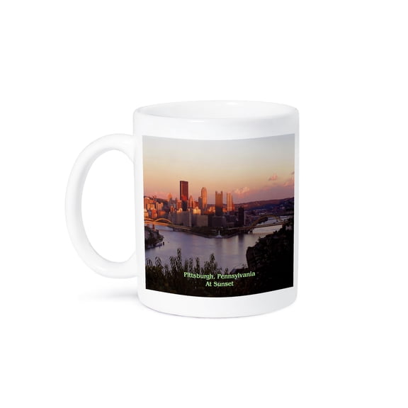3dRose, Pittsburgh Skyline At Sunset, 15oz Mug