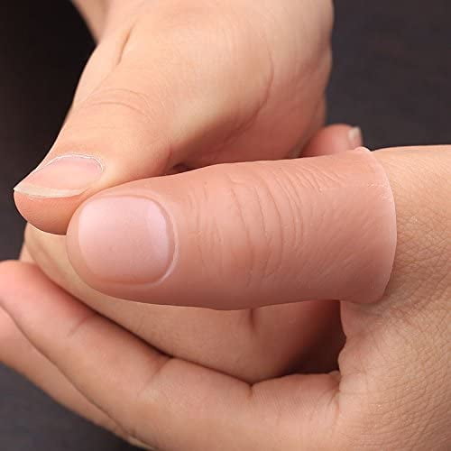 DOMINICK Set De 6 Dedos De Pulgar Falsos Mágicos Con Paños De Entrenamiento Rojos – Accesorios Para Magia Y Bromas, Plástico Suave Y Realista