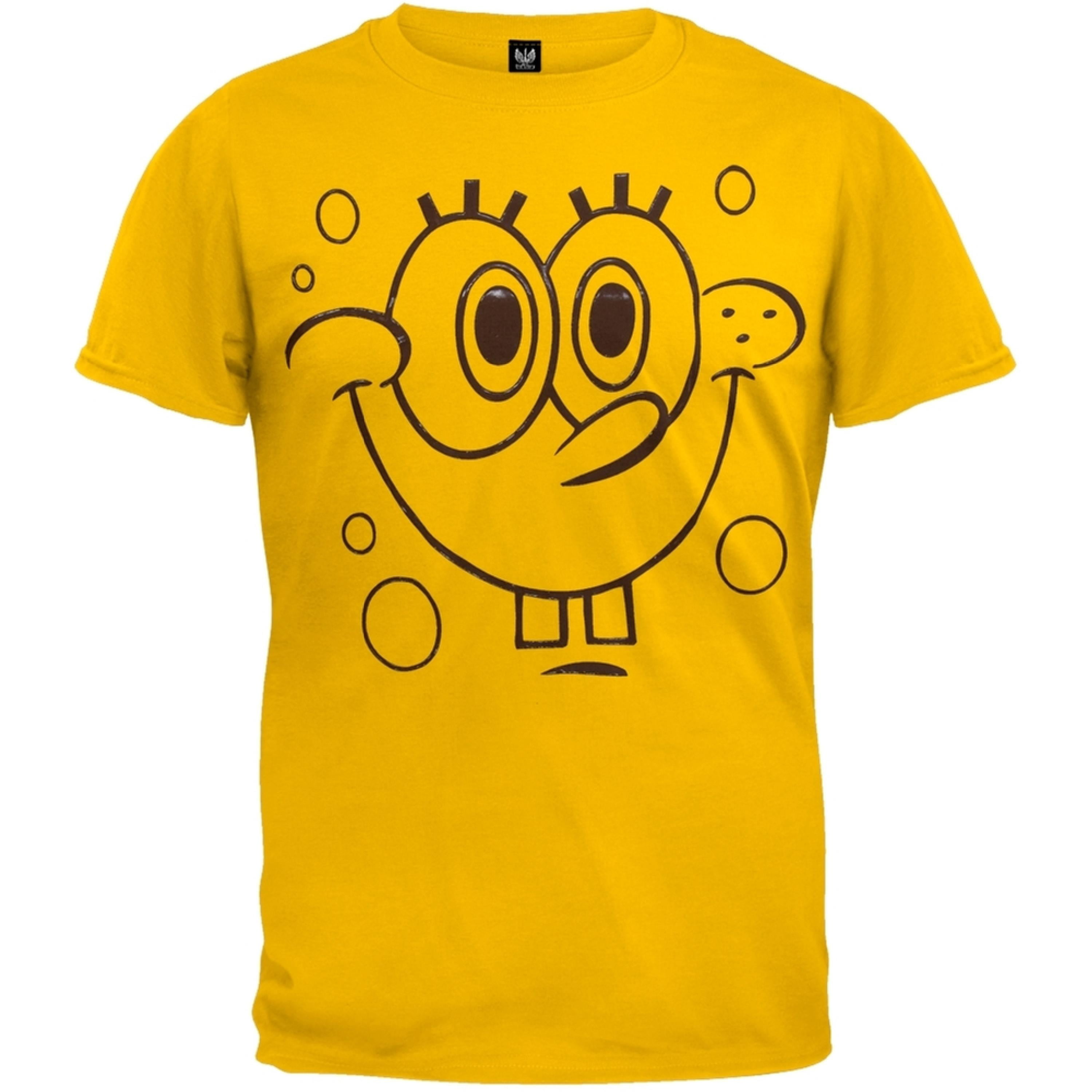 Spongebob Squarepants - Gel Print Face Costume T-Shirt - Walmart.com