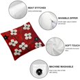 thumbnail image 4 of Floral Throw Pillow Cover Red Black and Blossoms Square Decorative Throw Pillow Cushion Case for Home Couch Living Room Bed Sofa Car Pillowcase, 4 of 5