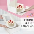 LotFancy 15 Pack Cake Boxes, 10x10x5 in Disposable Paper Cake Carrier