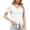 White, variant on Tops for Women Trendy Summer Short Sleeve V Neck Basic T Shirts Breathable Tie Front Eyelet Blouses Tunic