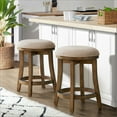 thumbnail image 3 of Alaterre Furniture Ellie Backless Counter Height Wood Stool - Brown - Set of 2, 3 of 9