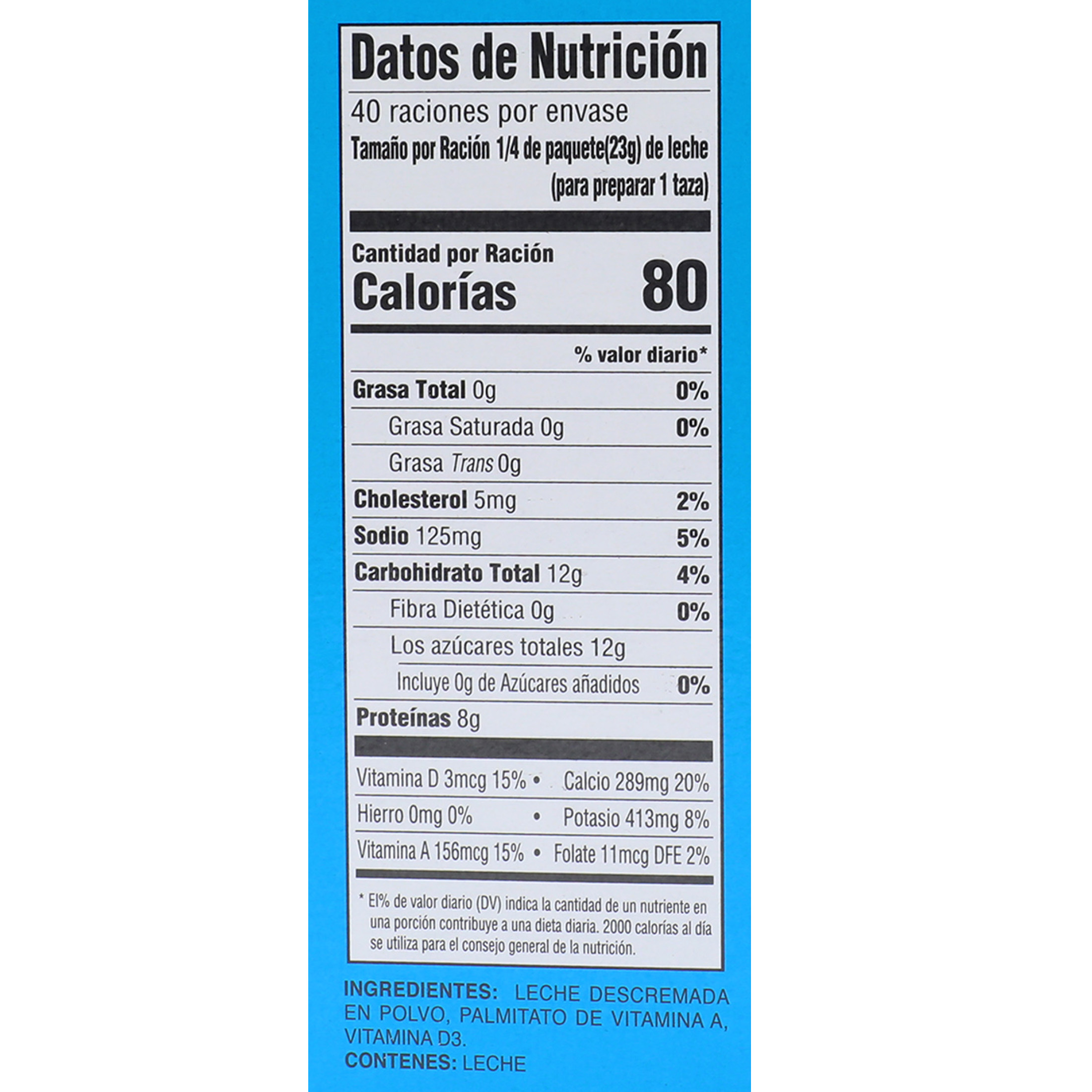 Sturms Food Leche Mi Vaquita, Instant Powdered Non-Fat Milk, 3.2 oz. Pouch, 10 Quarts