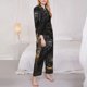 thumbnail image 3 of Balery Gothic Raven Portrait Conjunto de Pijama con Estampado para Mujer, Conjunto de Dos Piezas con Manga Larga, Ropa de Dormir Suave con Bolsillos, Pijamas Cómodos-Large, 3 of 7
