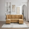 thumbnail image 2 of Resenkos 6-Seat Modular Sectional Sofa, U-Shaped Configurable Design with Chaise and Storage Ottoman, Mustard Yellow, 2 of 16