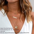 thumbnail image 2 of Gargantilla en capas, hecha a mano, chapada en oro de 14 quilates, collar con colgante en forma de Y, collar de disco de barra multicapa, gargantilla ajustable en capas para mujer JM, 2 of 5