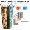 thumbnail image 3 of 16oz Tumblers Yellow and Brown Of Leopard Print Stainless Steel Vacuum Insulated Double Wall Travel Tumbler Cups Mug with Lid and Straw,Cleaning Brush for Coffee,Tea, 3 of 4