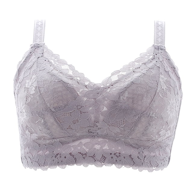 Tqcoqu Women's Solid Color Bra Front Button Plus Size Full Cup Closure Secondary Breast Sagging Bra