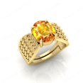 thumbnail image 3 of Shree Jewelrs Original Certified Natural Yellow Sapphire (Pukhraj) Ring - 2.00 Ratti Certified Handcrafted Ring Jupiter Ring, PANCHDHATU Gold Plated Ring for Men and Women, 3 of 5