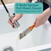 Tehila White Laundry Sink with Cabinet and Stainless Pull-down Faucet