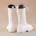 thumbnail image 4 of Girls Combat Boots Knee High Mid Calf Side Zipper Lace Up Classic Kids Winter Shoes Fall Fashion Teen Punk Goth Boot, 4 of 5