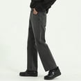 thumbnail image 6 of QHFBli Mens Wide Leg Jeans High Rise and Baggy Boyfriend Loose Fit Denim Pants with Frayed Hem, 6 of 9
