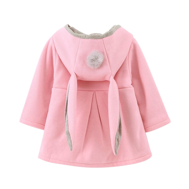 Gibobby Chamarra de invierno para bebé niñoChaqueta de abrigo grueso y cálido para otoño e invierno para niñas pequeñas, prendas de vestir, sudadera con (Rosa, 3-4 Años)