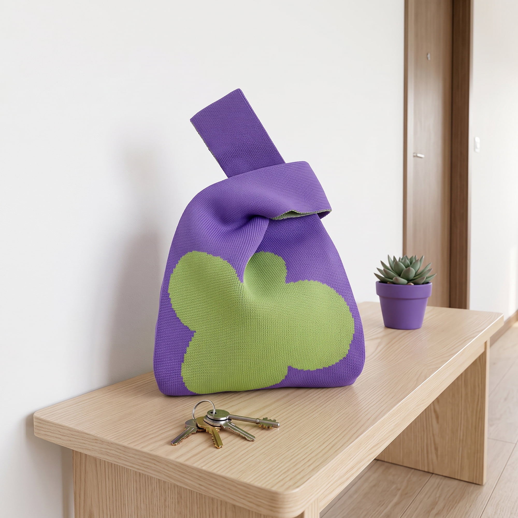 Unique Bargains Cute Cartoon Gift Bags with Handles for Parties 7.5" x 13.4" Purple Grass