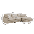 thumbnail image 2 of Lovableguy Oversized Modular Sectional Sofa with Ottoman,L-Shape Corduroy Deep Seat Sectional Couches with Pillows,Fluffy Plush Upholstered Cloud Couch for Living Room Apartment,Beige, 2 of 8