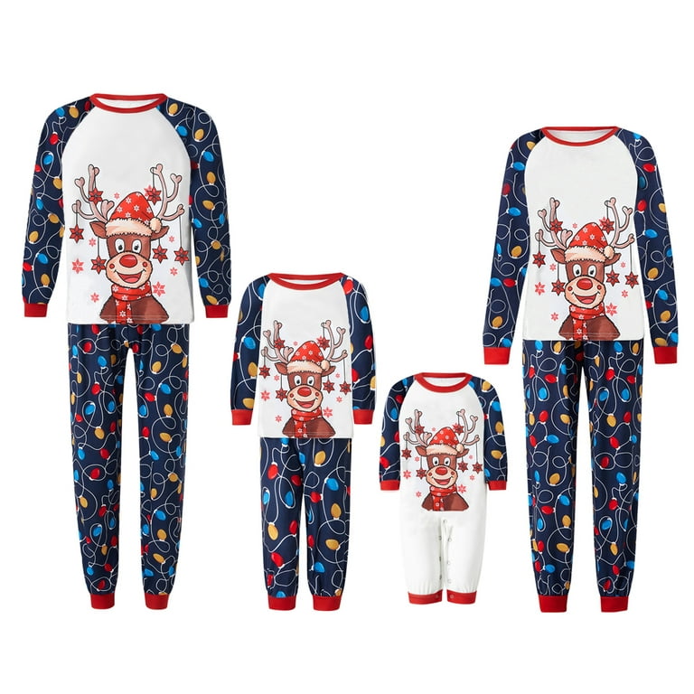 SUNSIOM Christmas Matching Family Pajamas Women Men Deer Cotton Pjs Elk  Clothes Sleepwear for Adults, Kids, Babies