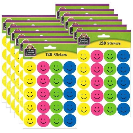 UPC: 0194629035304 | Teacher Created Resources Happy Faces Stickers 120 Per Pack 12 Packs
