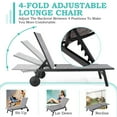 thumbnail image 3 of Yoleny Patio Lounge Chair with Wheels, Outdoor Lounge Chairs Set of 2 with Adjustable Backrest, Waterproof Textilene Pool Lounge Chairs with Side Table for Patio Poolside Deck, Gray, 3 of 6