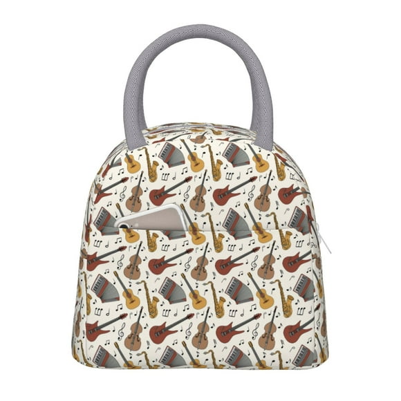Balery Guitar Bolsa de Almuerzo para Mujeres, Caja de Almuerzo, Bolsa de Almuerzo Pequeña Impermeable, Tote de Almuerzo Reutilizable con Gran Capacidad
