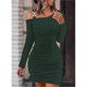 thumbnail image 4 of Minivestido Sexy con cadena y hombros descubiertos para mujer, moda de otoño, ceñido al cuerpo, vestidos de manga larga para mujer, vestidos ajustados de punto para invierno, 4 of 7