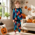 thumbnail image 4 of NOEGOEU Boys Girls Halloween Pajamas Kids Toddler Cute Graphic Long Sleeve Sleepwear Set 2-9Y (Dark Blue,2-3 Years), 4 of 7