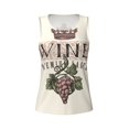 thumbnail image 4 of Xecao Wine print women's scoop neck, loose-fit workout tank tops for the gym., 4 of 9