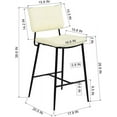thumbnail image 7 of HighSound Bar Stools Set of 2, 24" Faux Leather Upholstered Counter Height Bar Chairs with Backrest, Sturdy Metal Frame Bar Stools for Home Dining Kitchen Island Bar,Beige Cream, 7 of 7