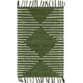 thumbnail image 3 of Unique Loom Chindi Cotton Collection Area Rug - Briah (2' x 3' 1" Rectangle Green/Ivory), 3 of 7