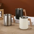 thumbnail image 2 of 304 Stainless Steel Milk Frothing Pitcher - Wood Grain Handle with Scale Markings, 2 of 7