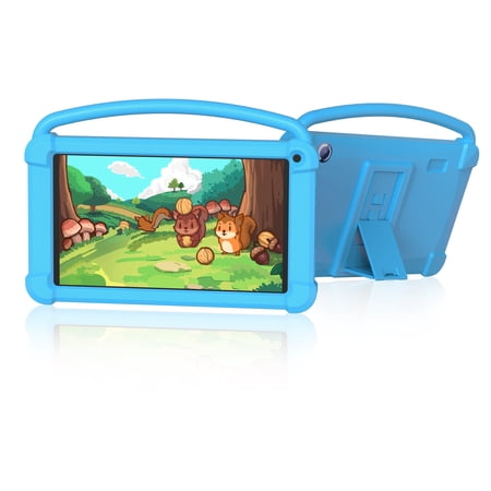 Kids Tablet, 7 Inch Tablet for Kids, Android 12 Tablet 4(2+2)GB RAM+16GB Storage, Toddler Tablets with KIDOZ Parental Control App, WiFi, Bluetooth, Best Gift for Kids Learning and Playing