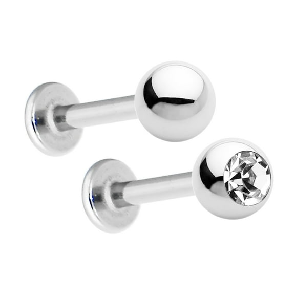 BodyJewelryOnline Labret Monroe Lip Ring Studs 12G Surgical Steel CZ Nose Stud Labret Piercing Women