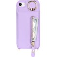 thumbnail image 4 of iPhone 7 8 SE (2020) Case with Card Holder for Women, iPhone 7 8 SE (2020) Phone Case Wallet with Strap Credit Card Slots Crossbody with Kickstand Zipper Case - Purple, 4 of 14