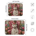 thumbnail image 3 of Elegant Cat and Tulip Flower Dish Drying Mat 18x24 Absorbent Microfiber Draining Rack Pad for Kitchen Counter Sink, 3 of 8