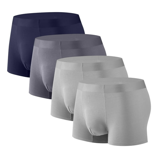 Weiqiqre Mens Boxers Comfortable Modal, Breathable Stretch Pouch Boxer Briefs for Men 4 Pack